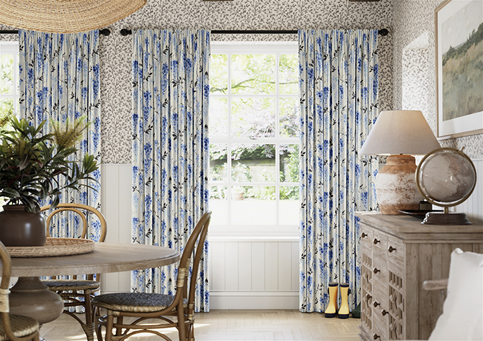 Wisteria Silk, Ink Blue - Made to Measure Curtains - Image 3